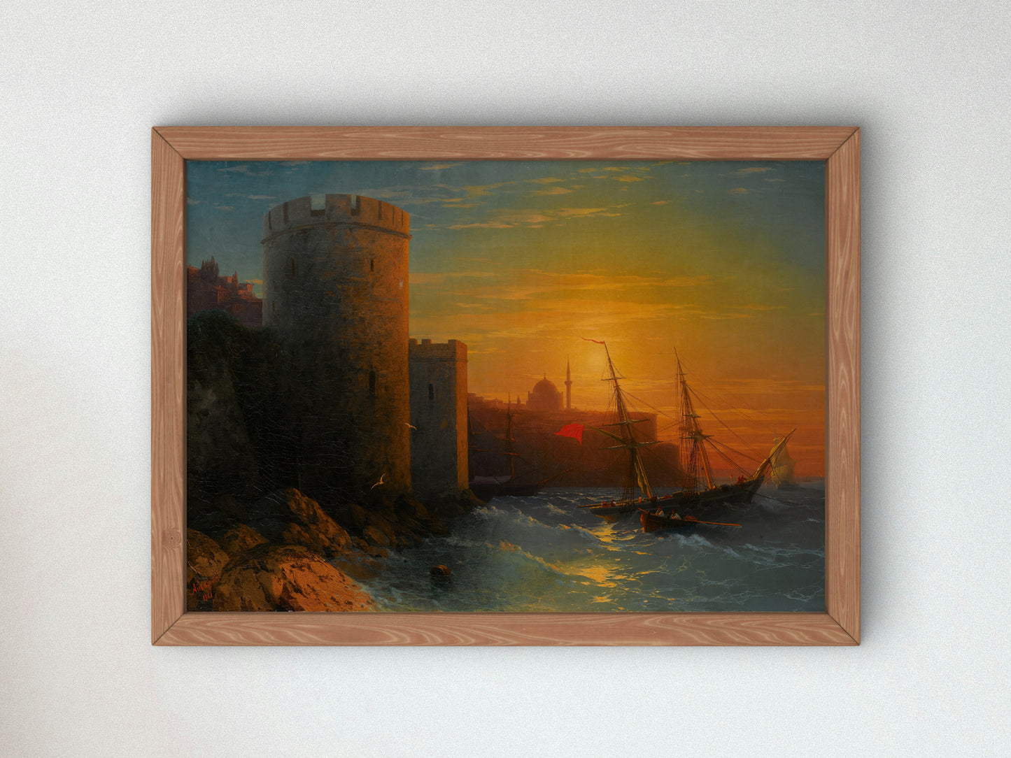 Sunset over Constantinople by Ivan Konstantinovich Aivazovsky 1861, Wall Art Print, Fine Art Reproduction, Museum Quality Decor, Poster