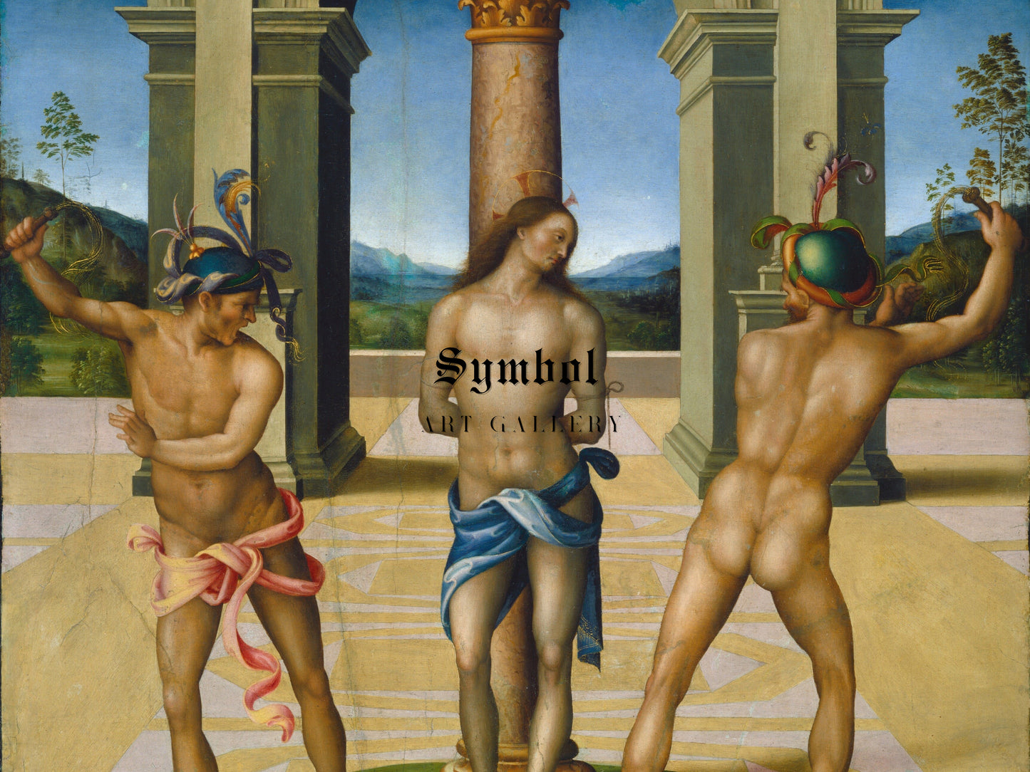 The Flagellation of Christ by Francesco d'Ubertino 1512, Wall Art Print, Fine Art Reproduction, Museum Quality Decor, Poster