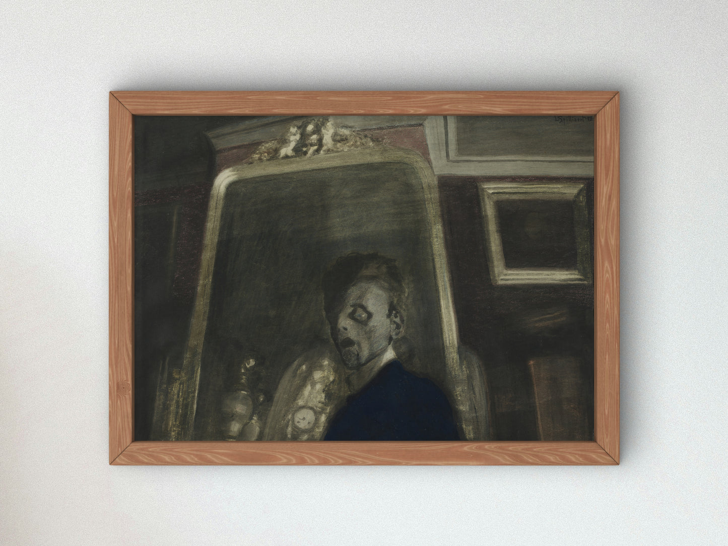 Self Portrait in Front of the Mirror by Léon Spilliaert 1908, Wall Art Print, Fine Art Reproduction, Museum Quality Decor, Poster