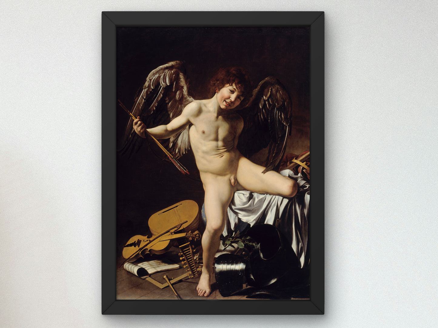 Amor Vincit Omnia by Caravaggio 1602, Wall Art Print, Fine Art Reproduction, Museum Quality Decor, Poster
