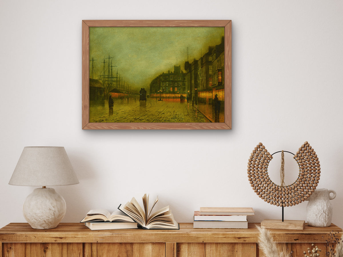 Liverpool Docks by John Atkinson Grimshaw 1892, Wall Art Print, Fine Art Reproduction, Museum Quality Decor, Poster