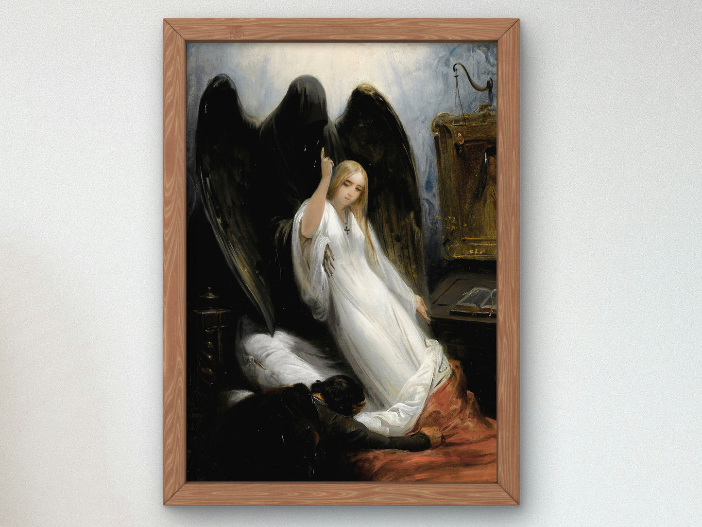 Death and the Maiden by Horace Vernet 1841, Wall Art Print, Fine Art Reproduction, Museum Quality Decor, Poster