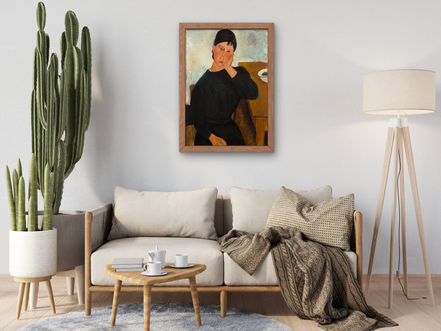 Elvira Resting at a Table by Amedeo Modigliani 1918, Wall Art Print, Fine Art Reproduction, Museum Quality Decor, Poster