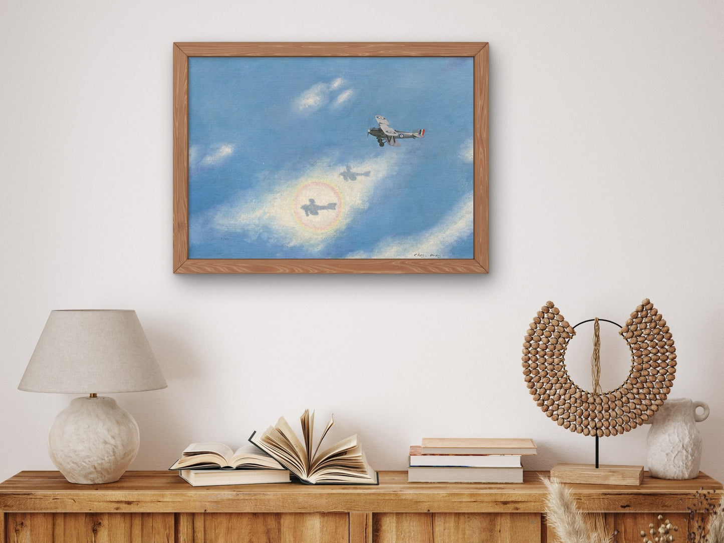 Wing Commander Norman Macmillan Flying Above Cloud Level by Charles Pears, Wall Art Print, Fine Art Reproduction, Museum Quality Decor
