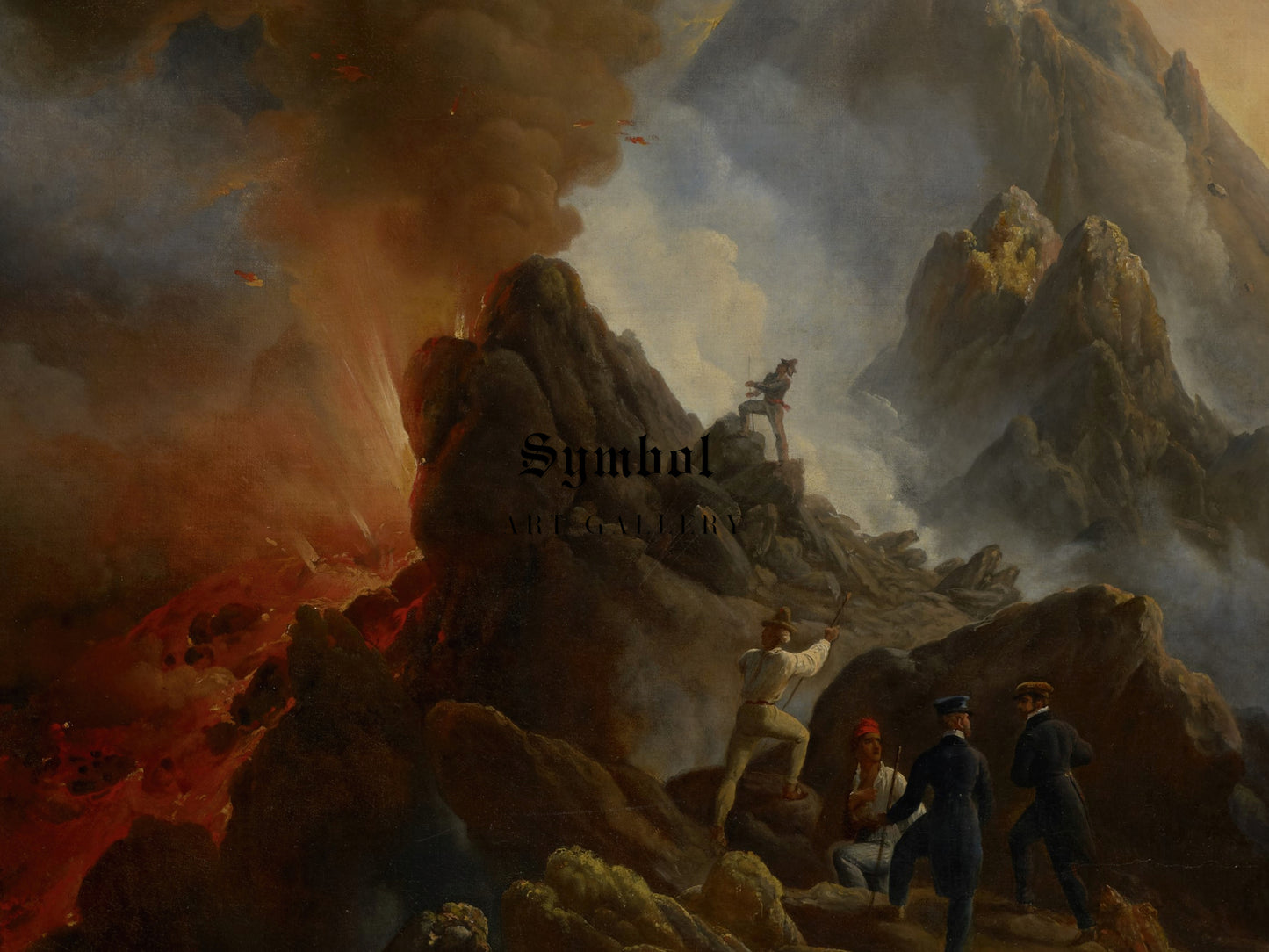 Vesuvius Erupting by Horace Vernet 1822, Wall Art Print, Fine Art Reproduction, Museum Quality Decor, Poster