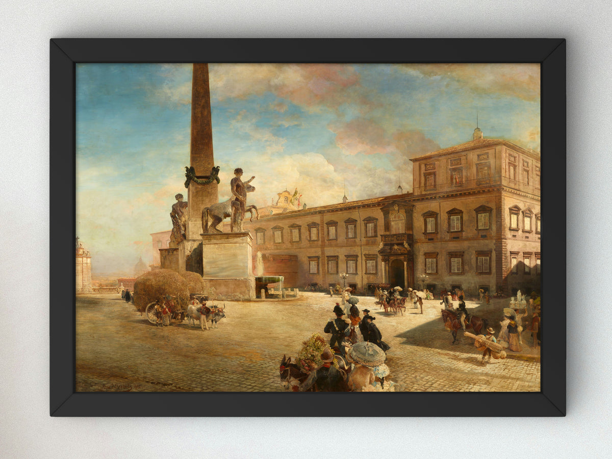 The Quirinal Palace in Rome by Oswald Achenbach 1892, Wall Art Print, Fine Art Reproduction, Museum Quality Decor, Poster