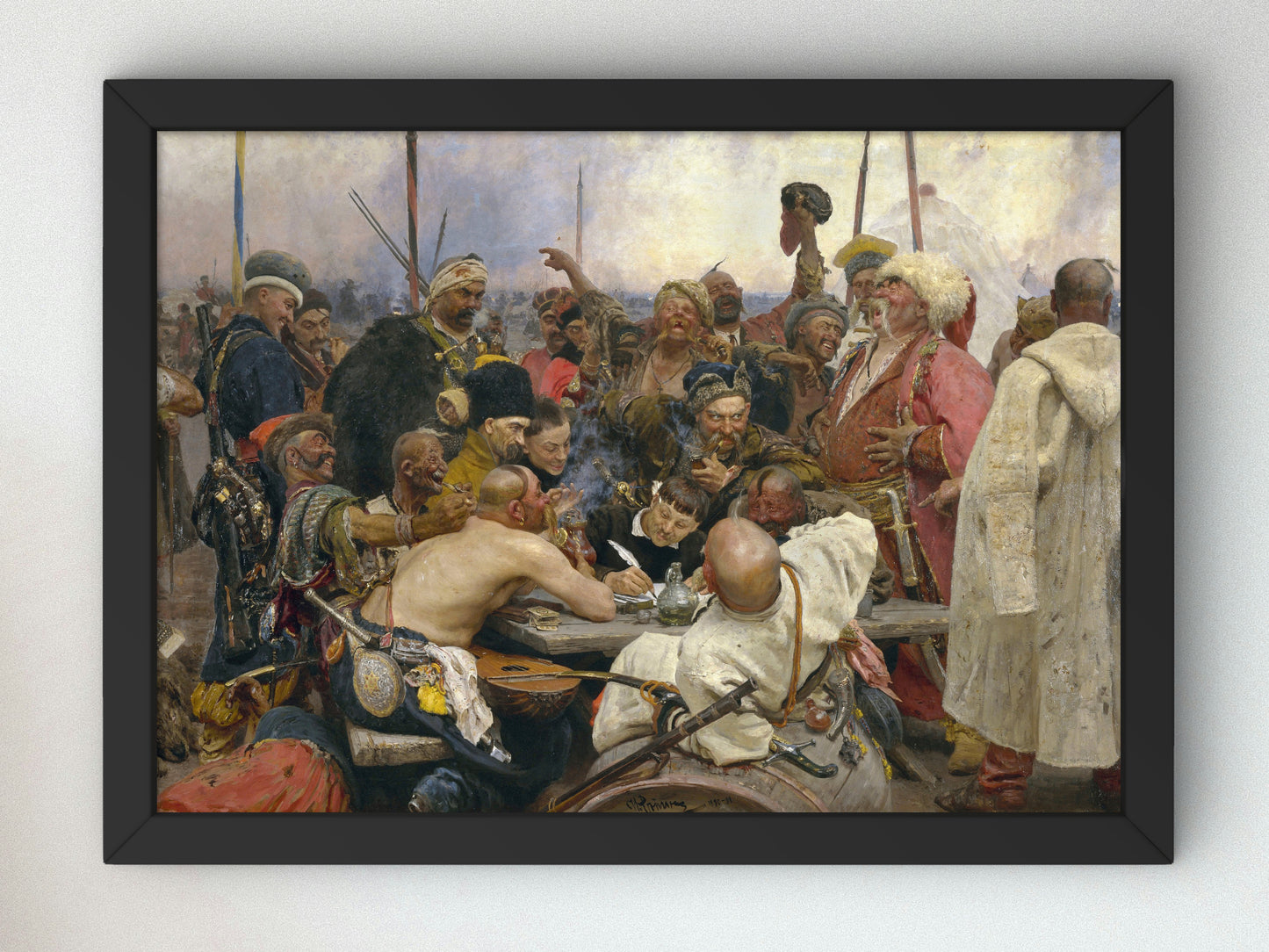 The Reply of the Zaporozhian Cossacks to Sultan Mehmet IV by Ilya Efimovich Repin 1891, Wall Art Print, Fine Art Reproduction