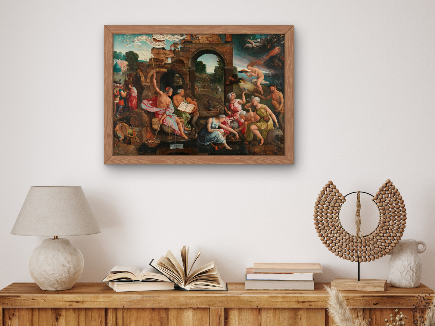 Saul and the Witch of Endor by Jacob Cornelisz. van Oostsanen 1526, Wall Art Print, Fine Art Reproduction, Museum Quality Decor, Poster