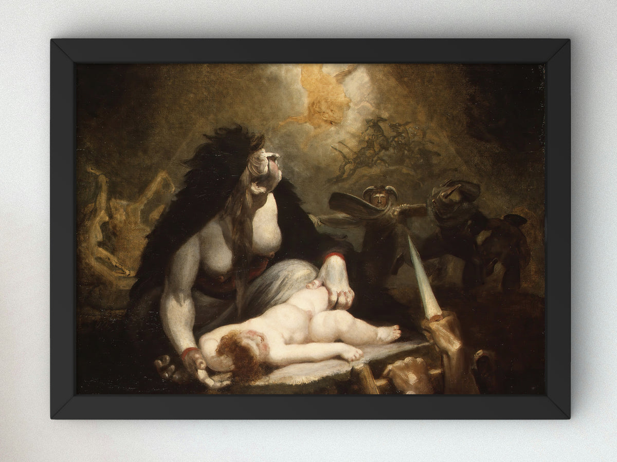The Night Hag Visiting Lapland Witches by Henry Fuseli 1796, Wall Art Print, Fine Art Reproduction, Museum Quality Decor, Poster