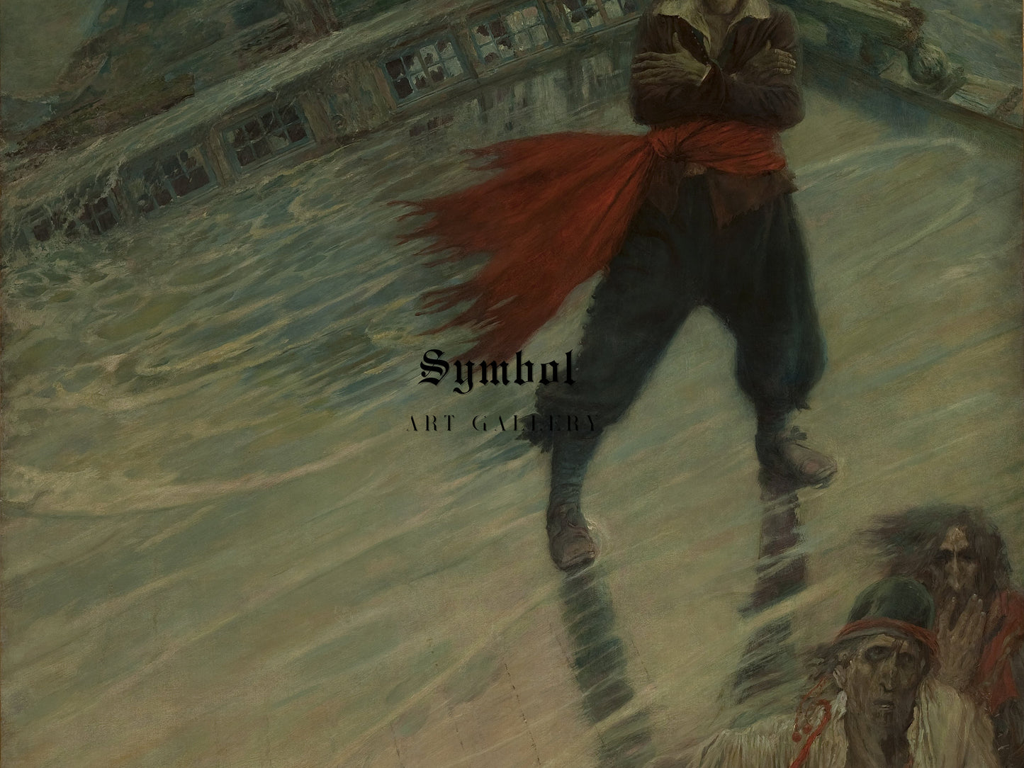 The Flying Dutchman by Howard Pyle 1900, Wall Art Print, Fine Art Reproduction, Museum Quality Decor, Poster