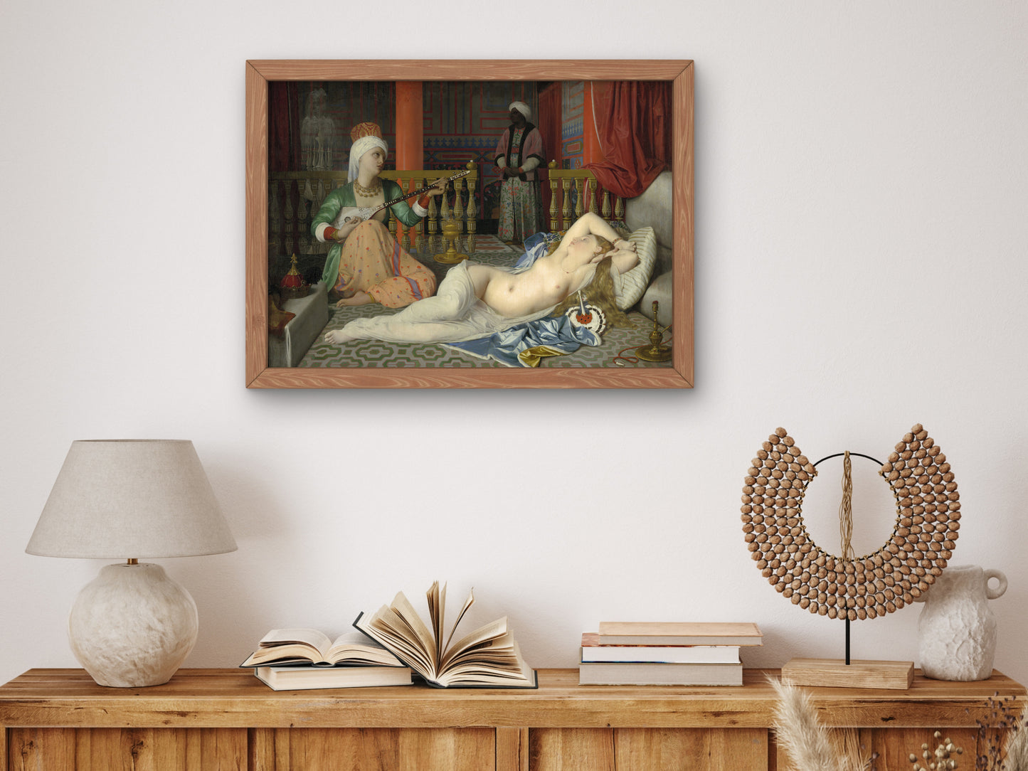 Odalisque, Slave, and Eunuch by Jean Auguste Dominique Ingres 1839, Wall Art Print, Fine Art Reproduction, Museum Quality Decor, Poster