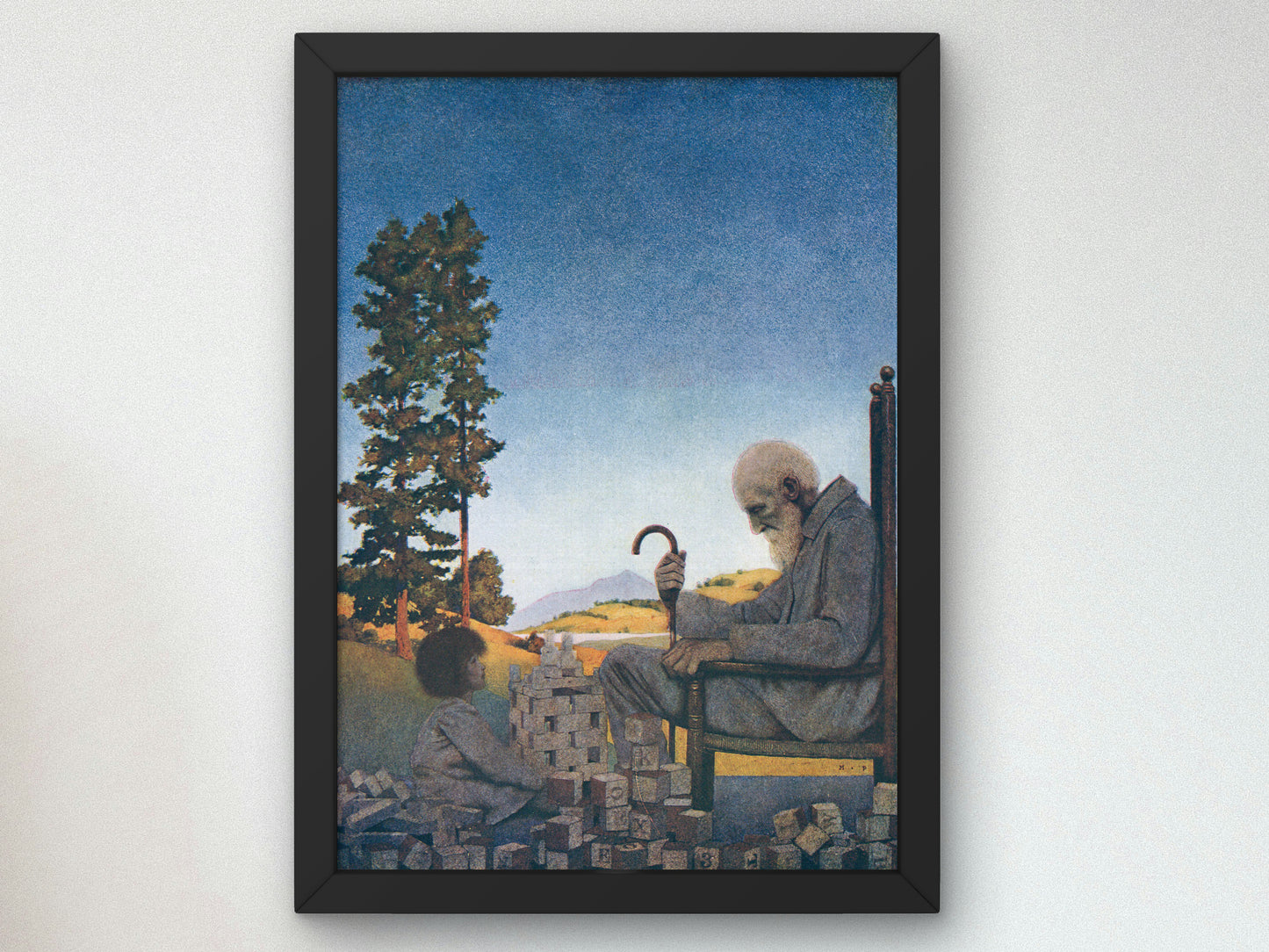 Shuffle Shoon and Amber Locks by Maxfield Parrish 1904, Wall Art Print, Fine Art Reproduction, Museum Quality Decor, Poster
