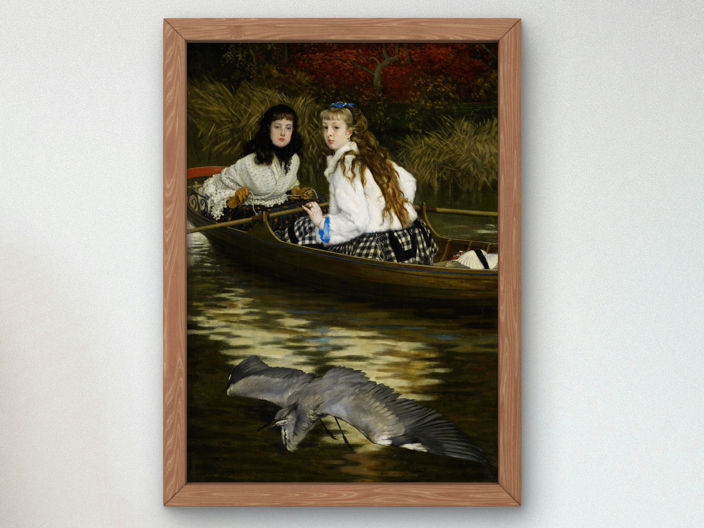 On the Thames, a Heron by James Tissot 1866, Wall Art Print, Fine Art Reproduction, Museum Quality Decor, Poster