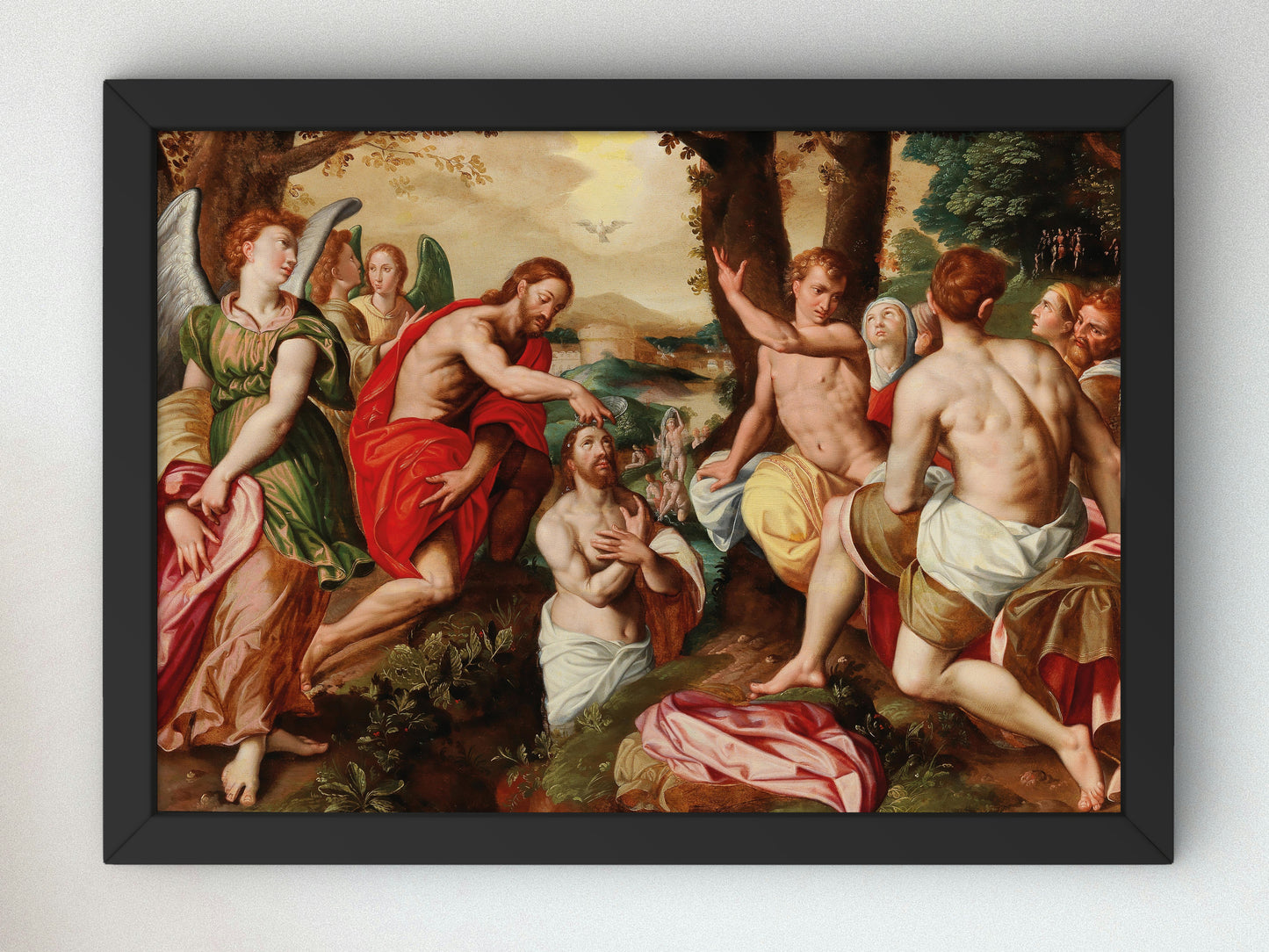 The Baptism of Christ by Jacob De Backer, Wall Art Print, Fine Art Reproduction, Museum Quality Decor, Poster