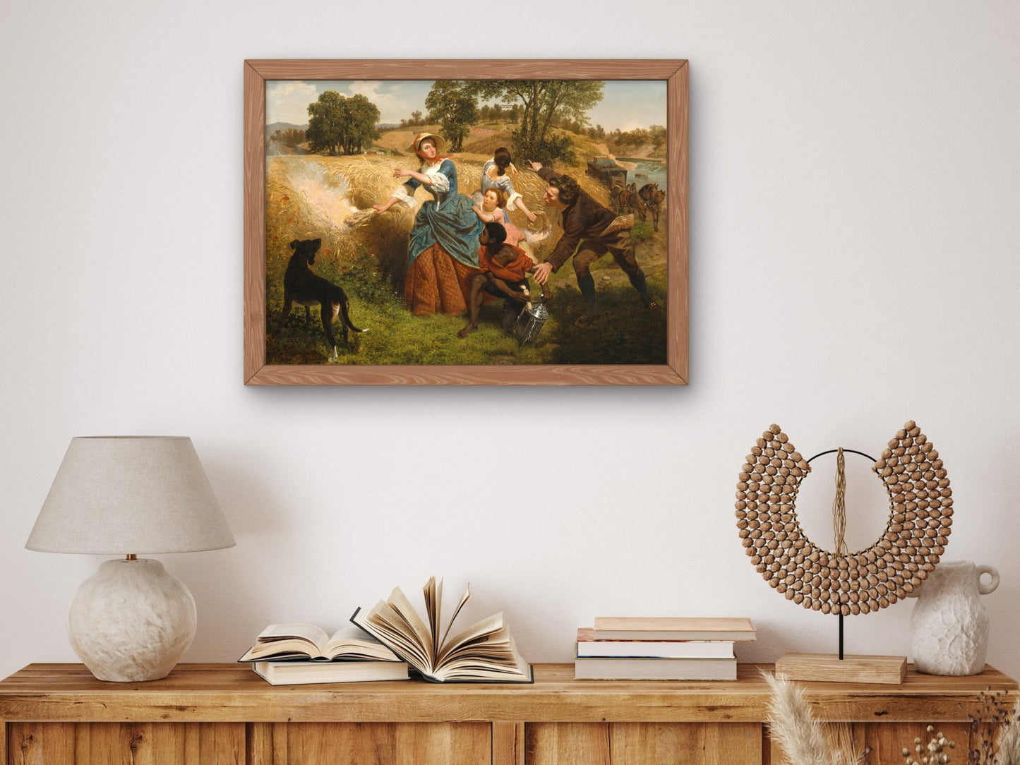 Mrs. Schuyler Burning Her Wheat Fields on the Approach of the British by Emanuel Gottlieb Leutze 1852, Wall Art Print, Fine Art Reproduction