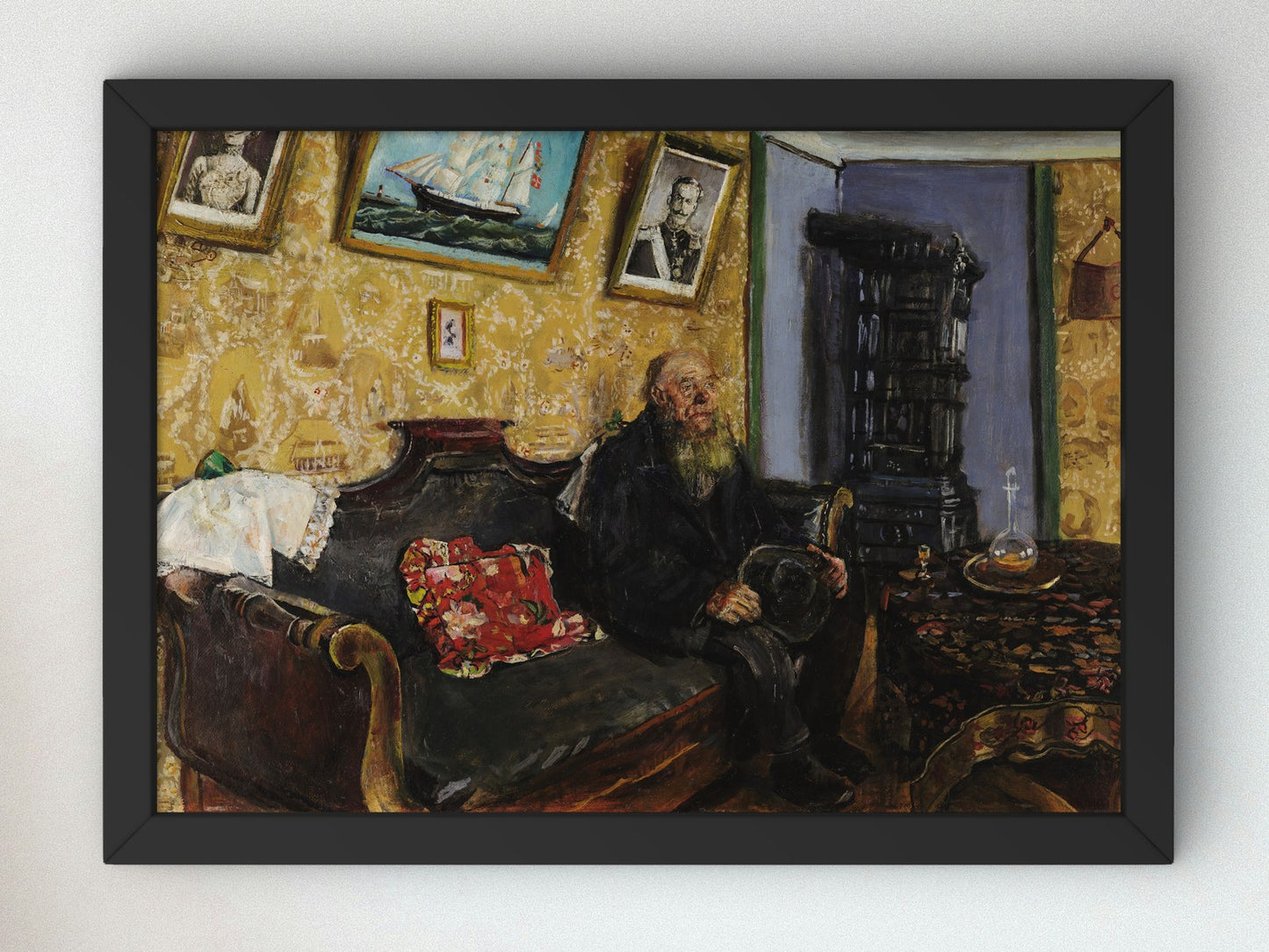 Visita di Condoglianza by Christian Krohg 1910, Wall Art Print, Fine Art Reproduction, Museum Quality Decor, Poster