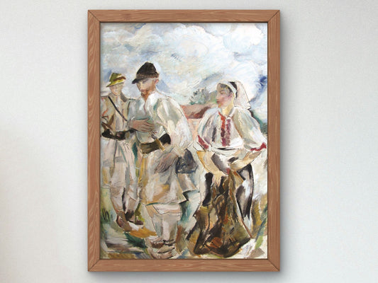 Peasants at the Fair by Elena Popea, Wall Art Print, Fine Art Reproduction, Museum Quality Decor, Poster