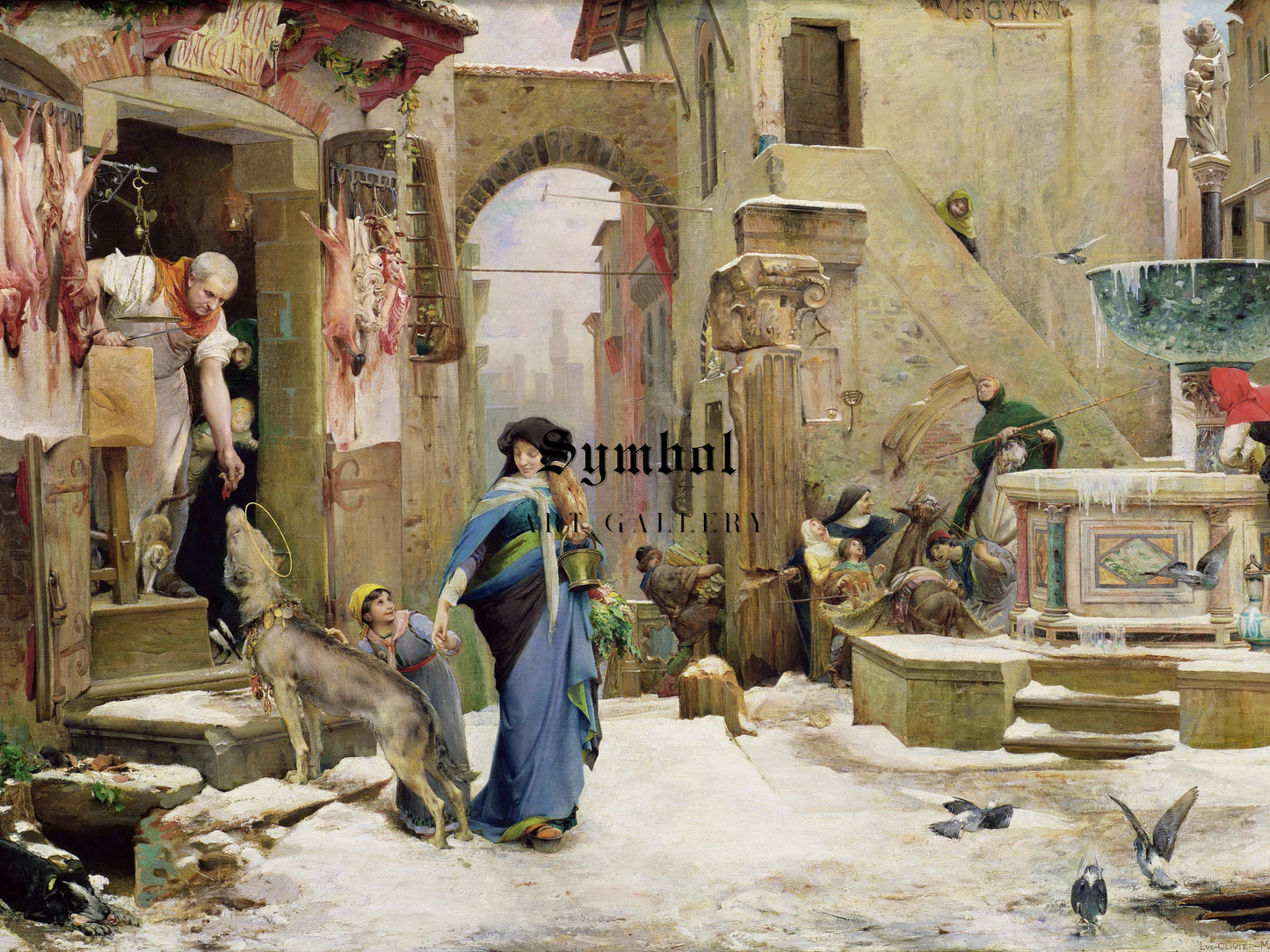 Le Loup d'Aggubio by Luc Olivier Merson 1877, Wall Art Print, Fine Art Reproduction, Museum Quality Decor, Poster