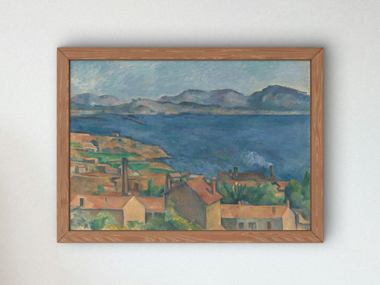 The Bay of Marseille Seen from L'Estaque by Paul Cézanne 1885, Wall Art Print, Fine Art Reproduction, Museum Quality Decor, Poster