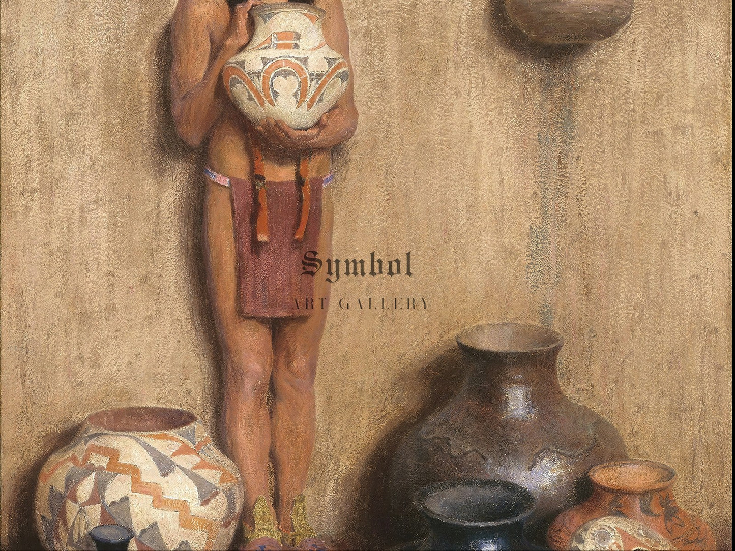 Pottery Vendor by Eanger Irving Couse 1916, Wall Art Print, Fine Art Reproduction, Museum Quality Decor, Poster