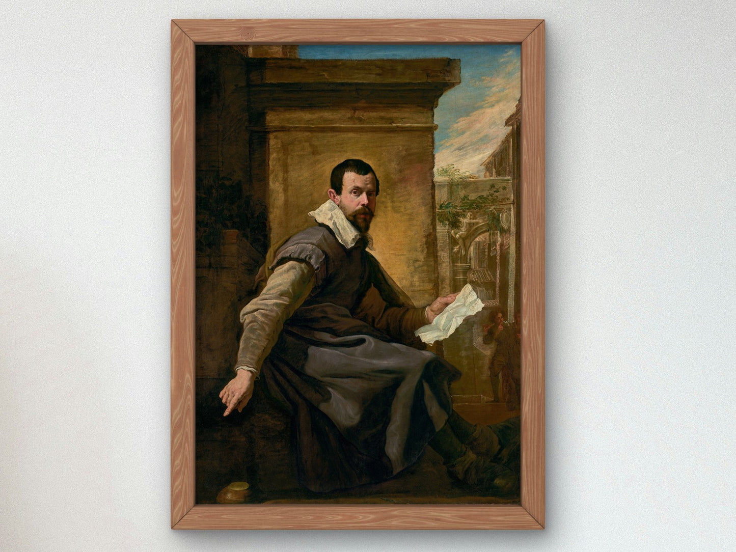 Portrait of a Man with a Sheet of Music by Domenico Fetti 1614, Wall Art Print, Fine Art Reproduction, Museum Quality Decor, Poster
