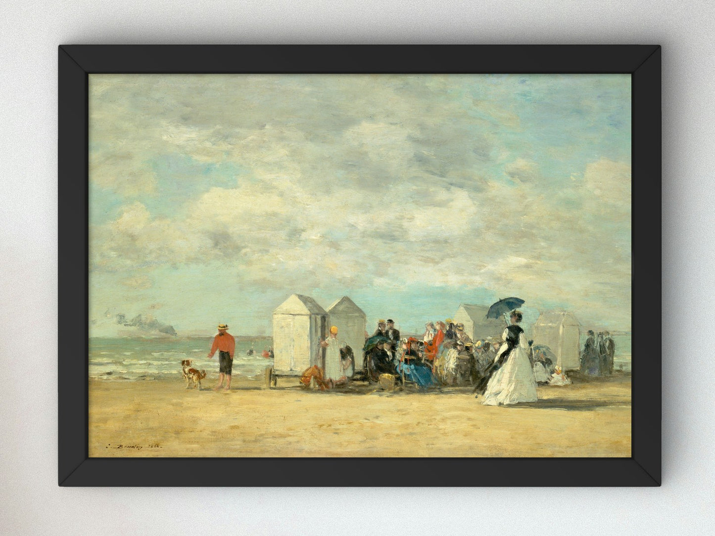 Beach Scene by Eugène Boudin 1862, Wall Art Print, Fine Art Reproduction, Museum Quality Decor, Poster