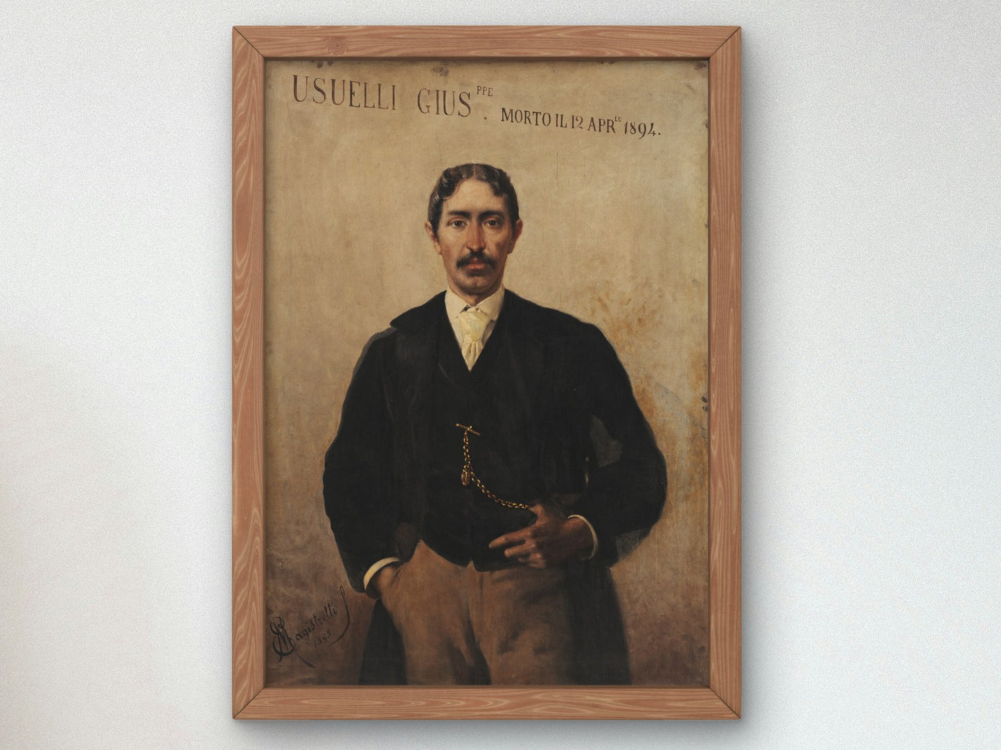 Portrait of Giuseppe Usuelli by Emilio Magistretti 1895, Wall Art Print, Fine Art Reproduction, Museum Quality Decor, Poster