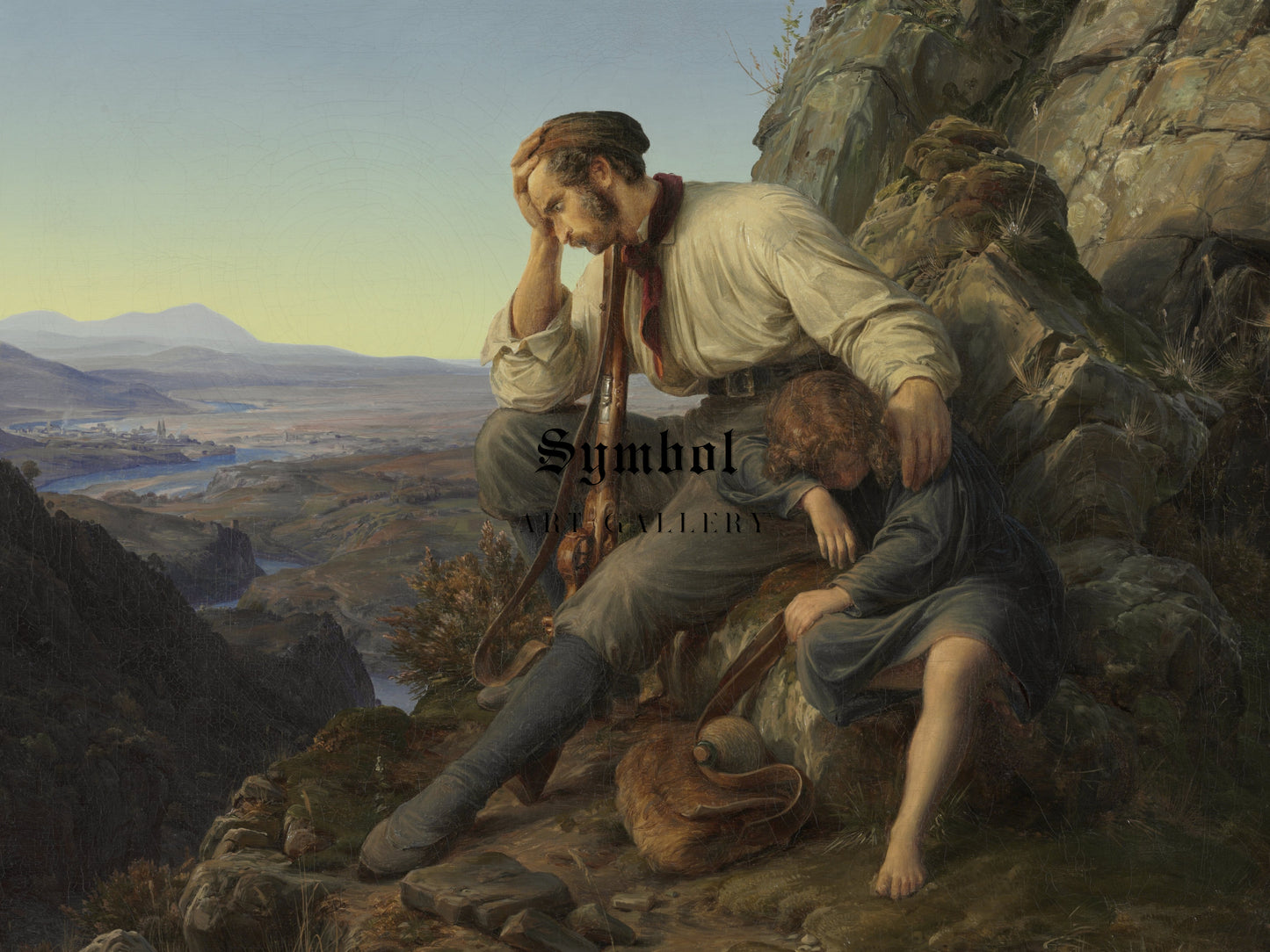 The Robber and His Child by Carl Friedrich Lessing 1832, Wall Art Print, Fine Art Reproduction, Museum Quality Decor, Poster