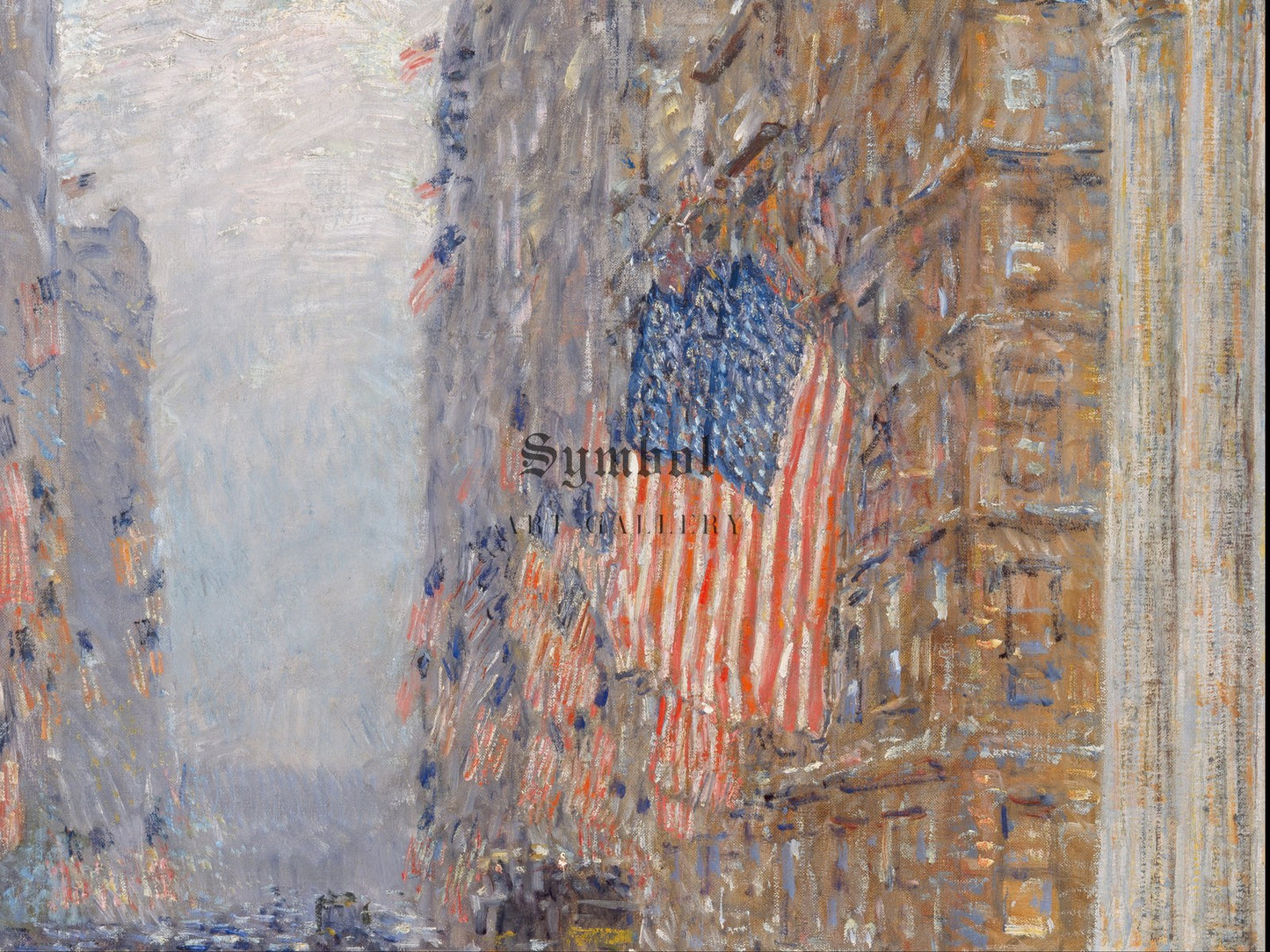 Flags on the Waldorf by Childe Hassam 1916, Wall Art Print, Fine Art Reproduction, Museum Quality Decor, Poster