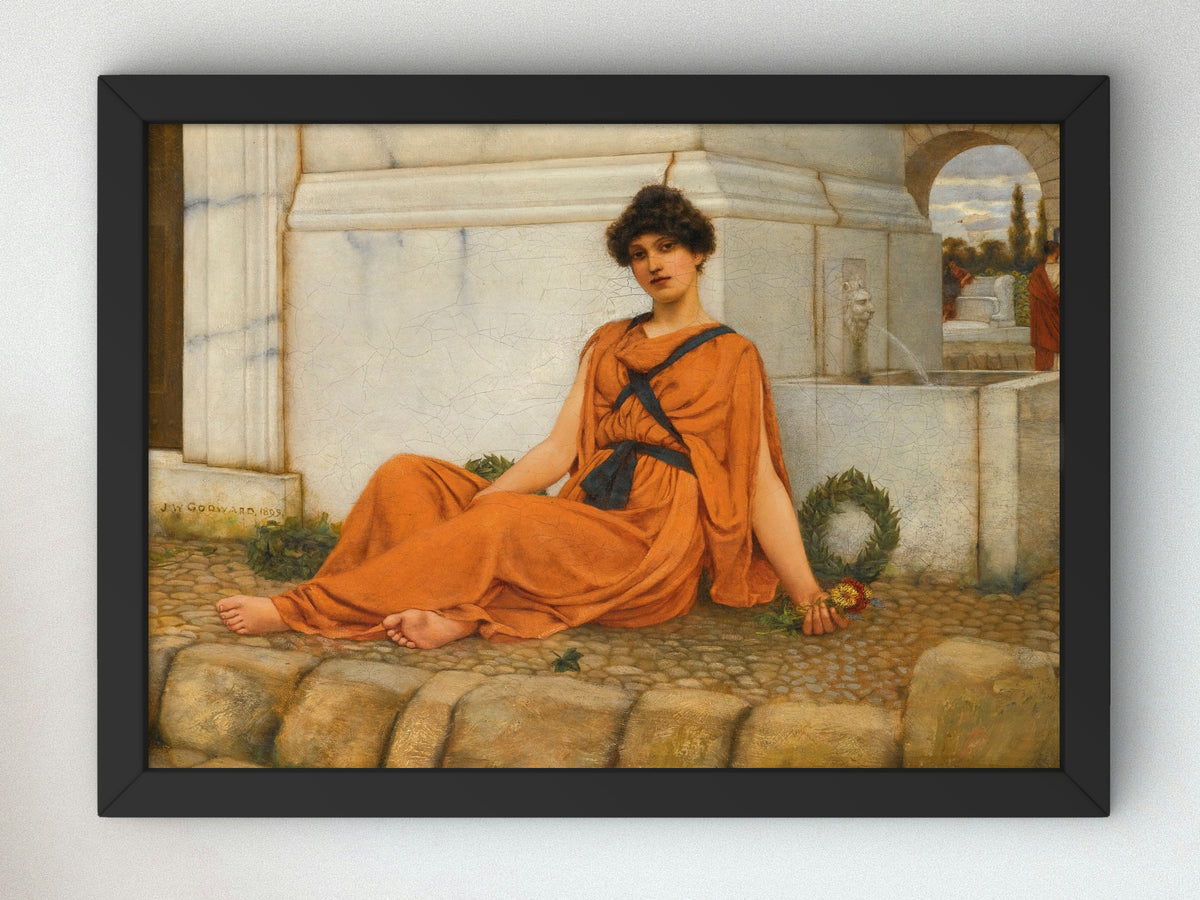 Repose by John William Godward 1899, Wall Art Print, Fine Art Reproduction, Museum Quality Decor, Poster