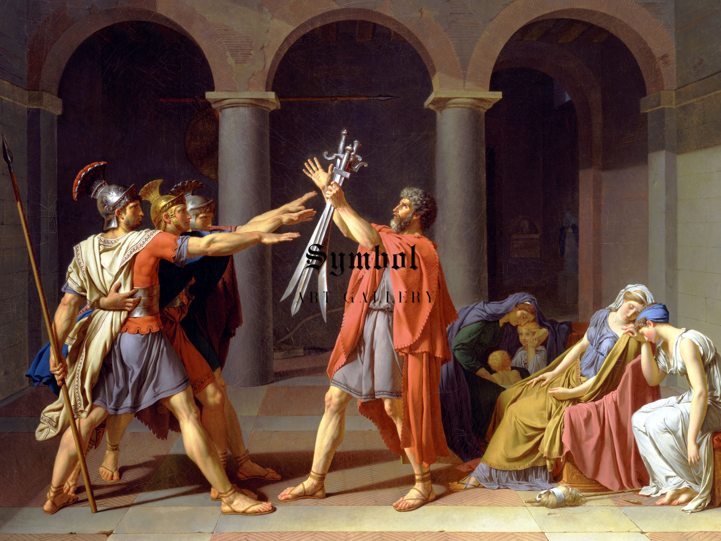 The Oath of the Horatii by Jacques Louis David 1786, Wall Art Print, Fine Art Reproduction, Museum Quality Decor, Poster