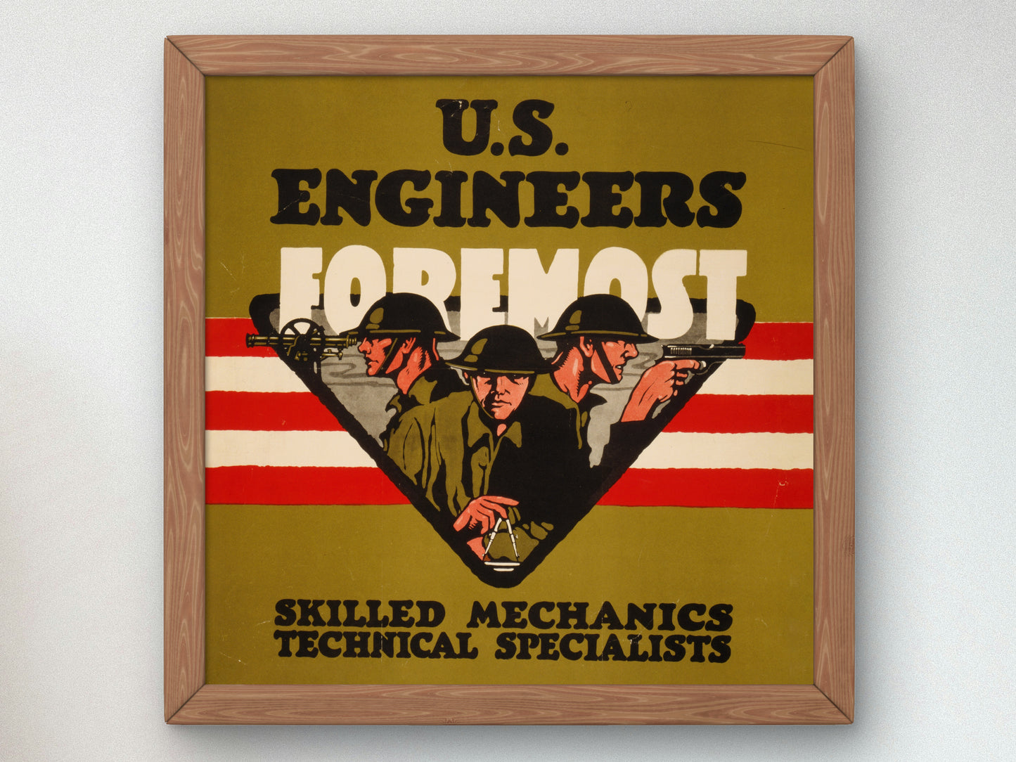 U.S. Engineers, Foremost Skilled Mechanics, Technical Specialists by Charles Buckles Falls 1917, Wall Art Print, Fine Art Reproduction