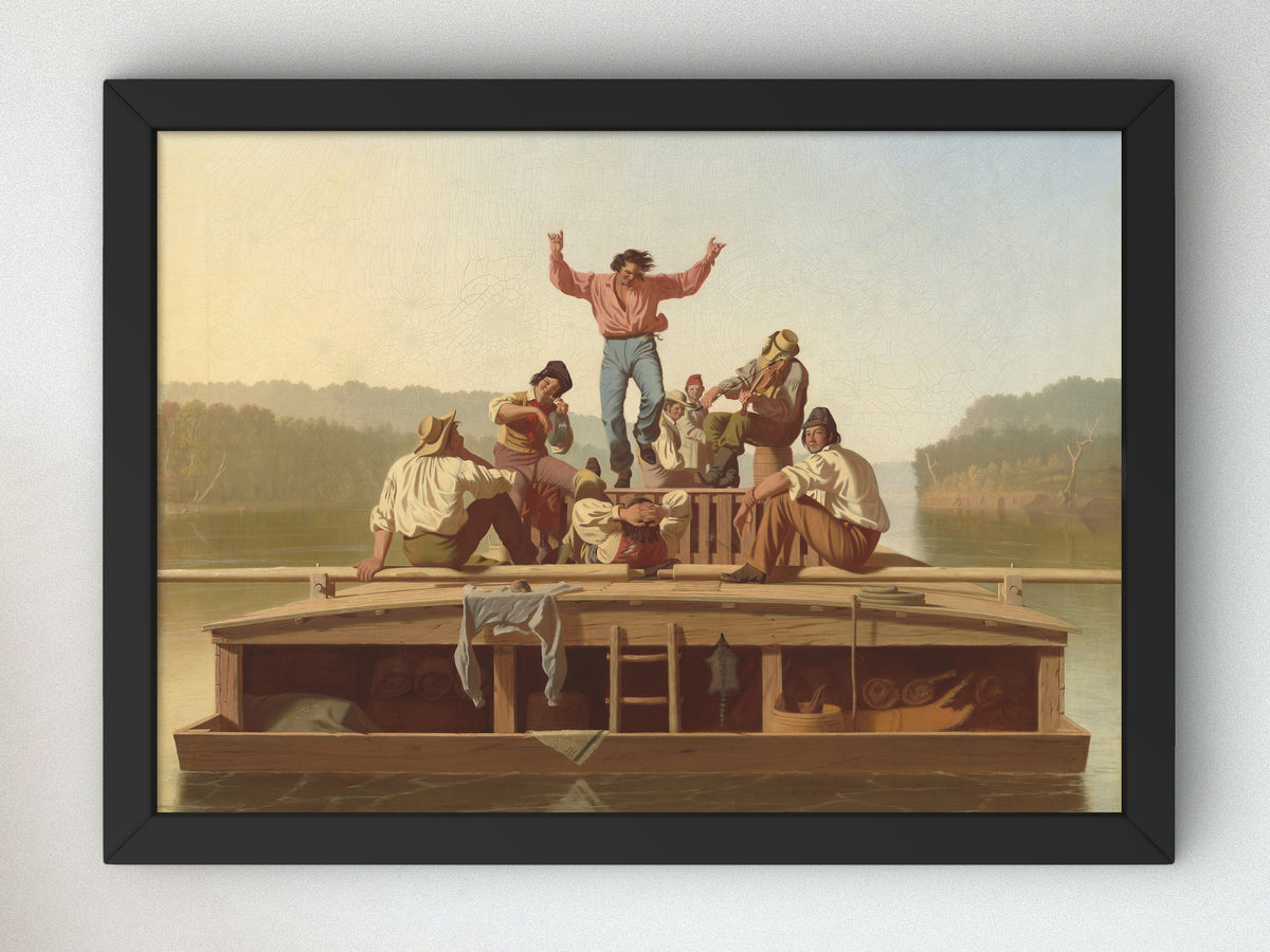 The Jolly Flatboatmen by George Caleb Bingham 1846, Wall Art Print, Fine Art Reproduction, Museum Quality Decor, Poster