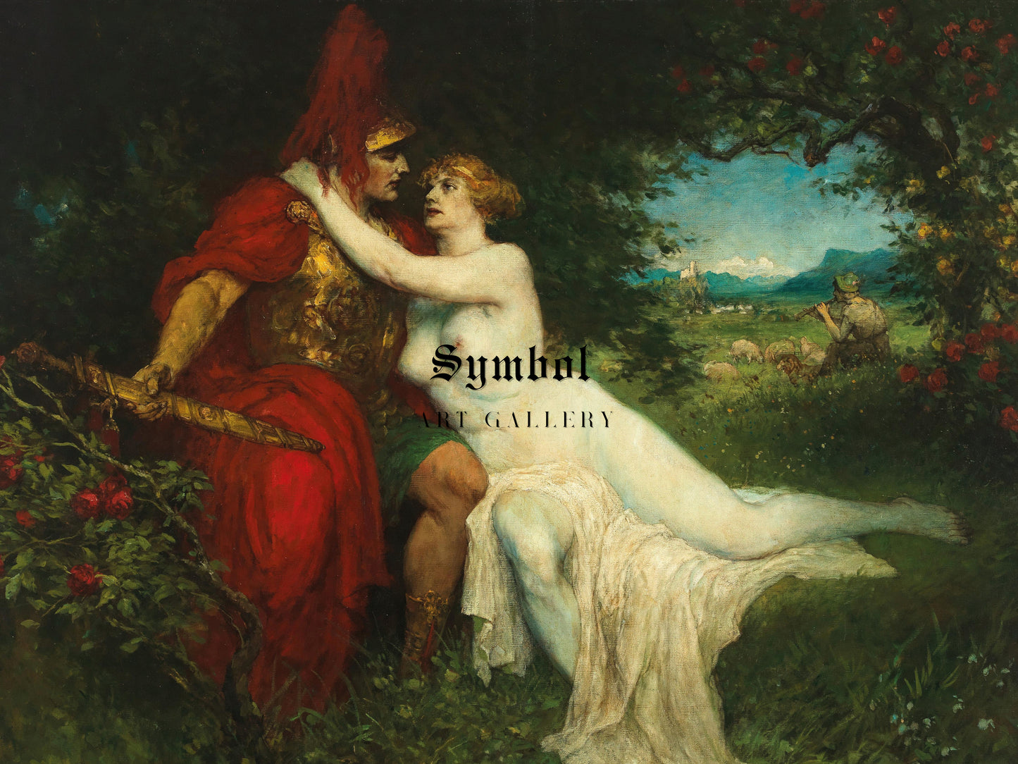 Tannhäuser and Venus in the Venusberg by Ferdinand Leeke 1901, Wall Art Print, Fine Art Reproduction, Museum Quality Decor, Poster