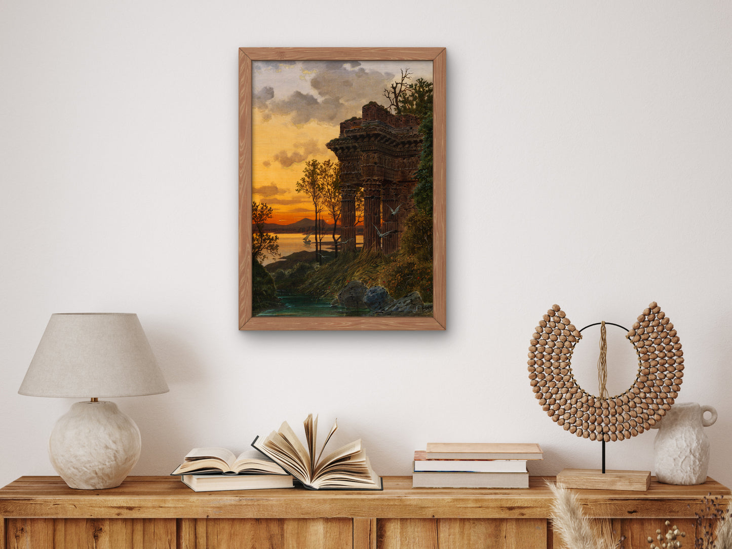 Evening Landscape with Ruins by Ferdinand Knab 1891, Wall Art Print, Fine Art Reproduction, Museum Quality Decor, Poster