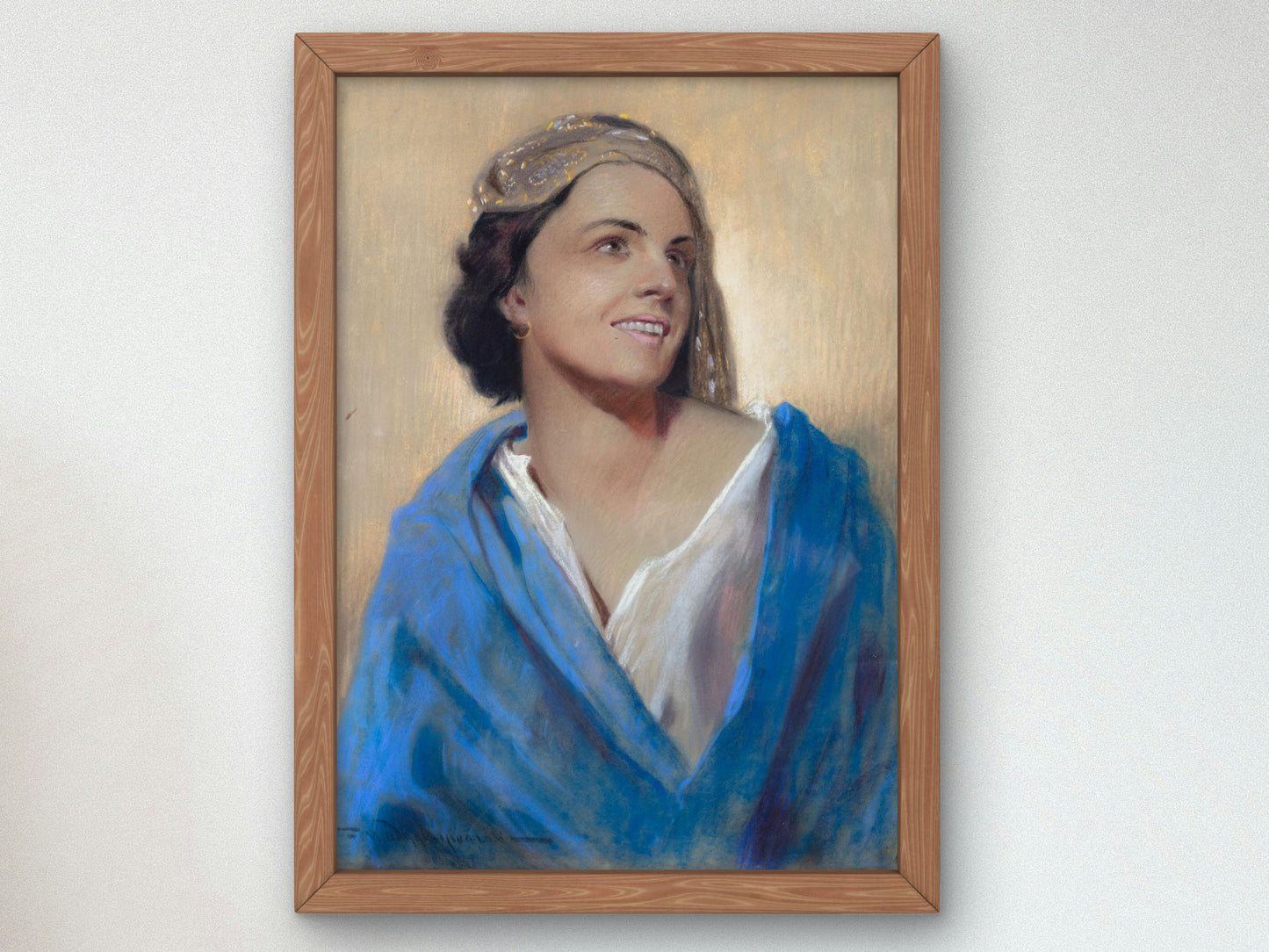 Smiling Woman by Feliks Michał Wygrzywalski, Wall Art Print, Fine Art Reproduction, Museum Quality Decor, Poster