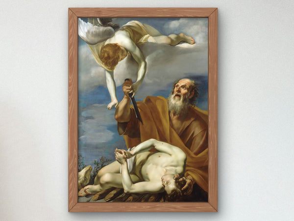 The Sacrifice of Isaac by Orazio Riminaldi, Wall Art Print, Fine Art Reproduction, Museum Quality Decor, Poster