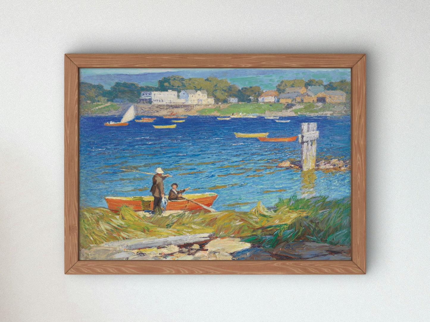 A Days Fishing by Edward Henry Potthast 1923, Wall Art Print, Fine Art Reproduction, Museum Quality Decor, Poster