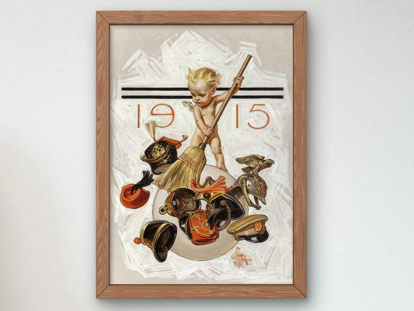 New Year's Baby, Cleaning Up by Joseph Christian Leyendecker 1915, Wall Art Print, Fine Art Reproduction, Museum Quality Decor, Poster