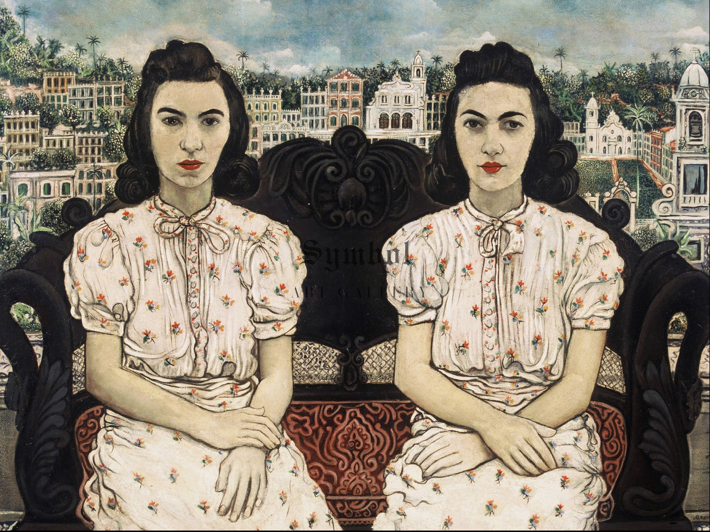 Lea e Maura by Alberto da Veiga Guignard 1940, Wall Art Print, Fine Art Reproduction, Museum Quality Decor, Poster