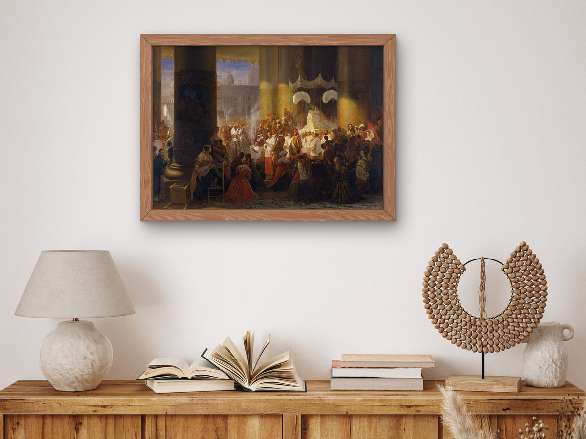 Procession at the Feast of Corpus Christi in Rome by Egron Lundgren 1847, Wall Art Print, Fine Art Reproduction, Museum Quality Decor