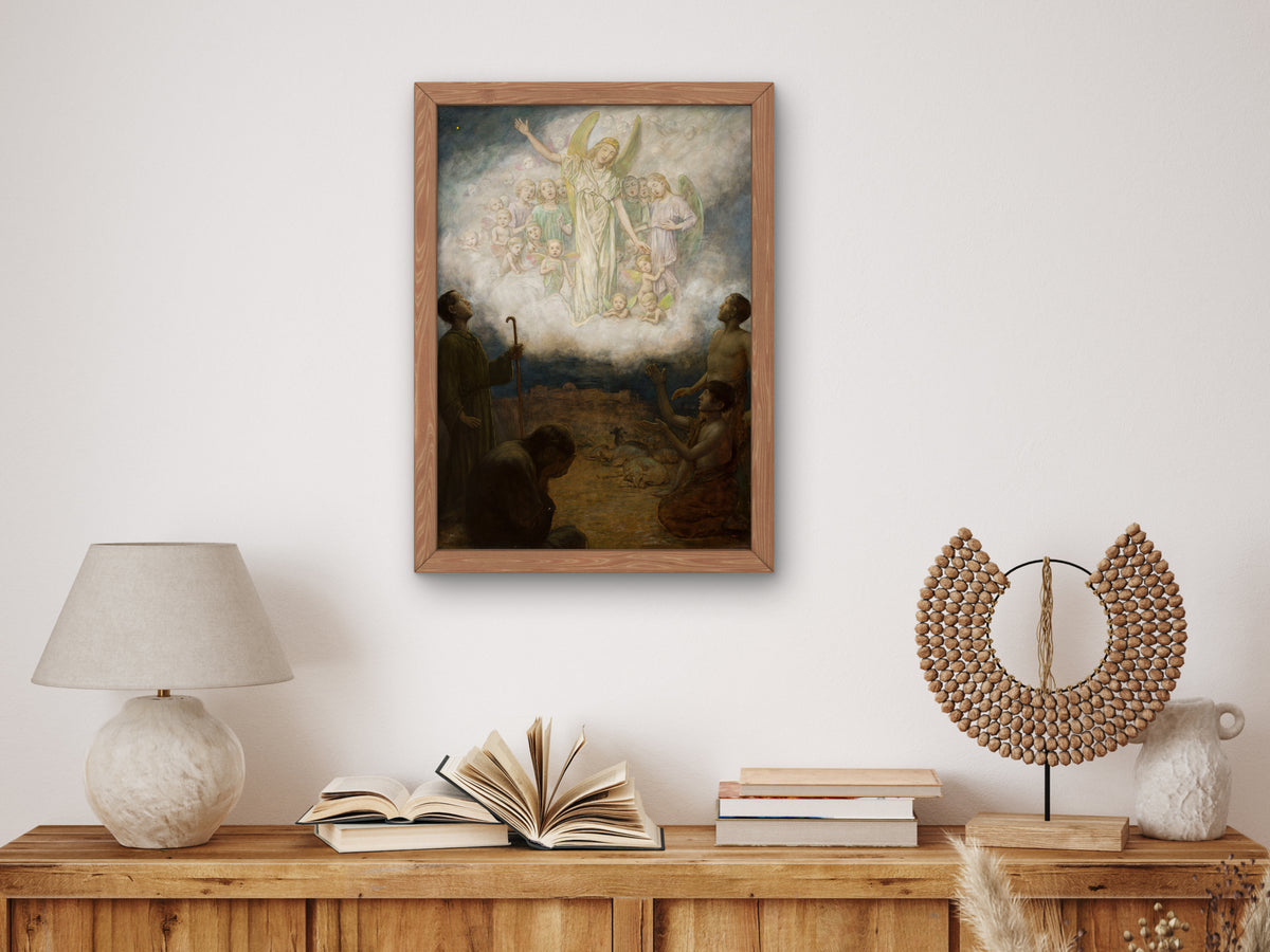 Annunciation to the Shepherds by Hans Thoma 1906, Wall Art Print, Fine Art Reproduction, Museum Quality Decor, Poster