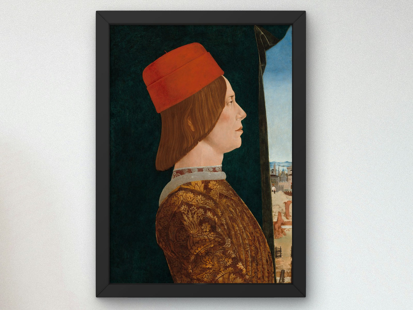 Portrait of Giovanni II Bentivoglio by Ercole de' Roberti 1475, Wall Art Print, Fine Art Reproduction, Museum Quality Decor, Poster