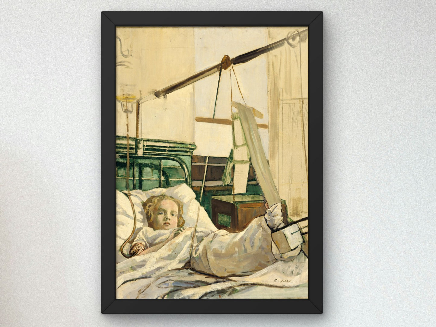 A Child Bomb Victim Receiving Penicillin Treatment by Ethel Gabain 1944, Wall Art Print, Fine Art Reproduction, Museum Quality Decor, Poster