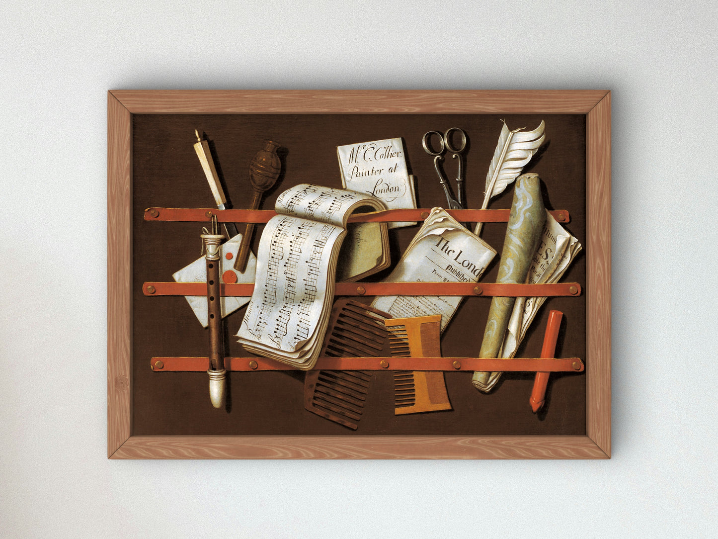 Letter Rack by Edwaert Collier 1698, Wall Art Print, Fine Art Reproduction, Museum Quality Decor, Poster