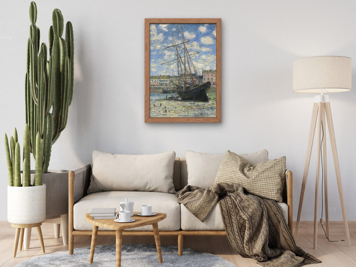 Boat Lying at Low Tide by Claude Monet 1881, Wall Art Print, Fine Art Reproduction, Museum Quality Decor, Poster