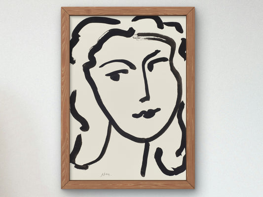 Visage de femme by Henri Matisse 1948, Wall Art Print, Fine Art Reproduction, Museum Quality Decor, Poster