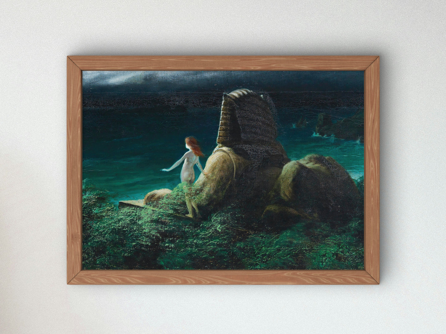 Sphinx with Undine by Karl Wilhelm Diefenbach 1902, Wall Art Print, Fine Art Reproduction, Museum Quality Decor, Poster