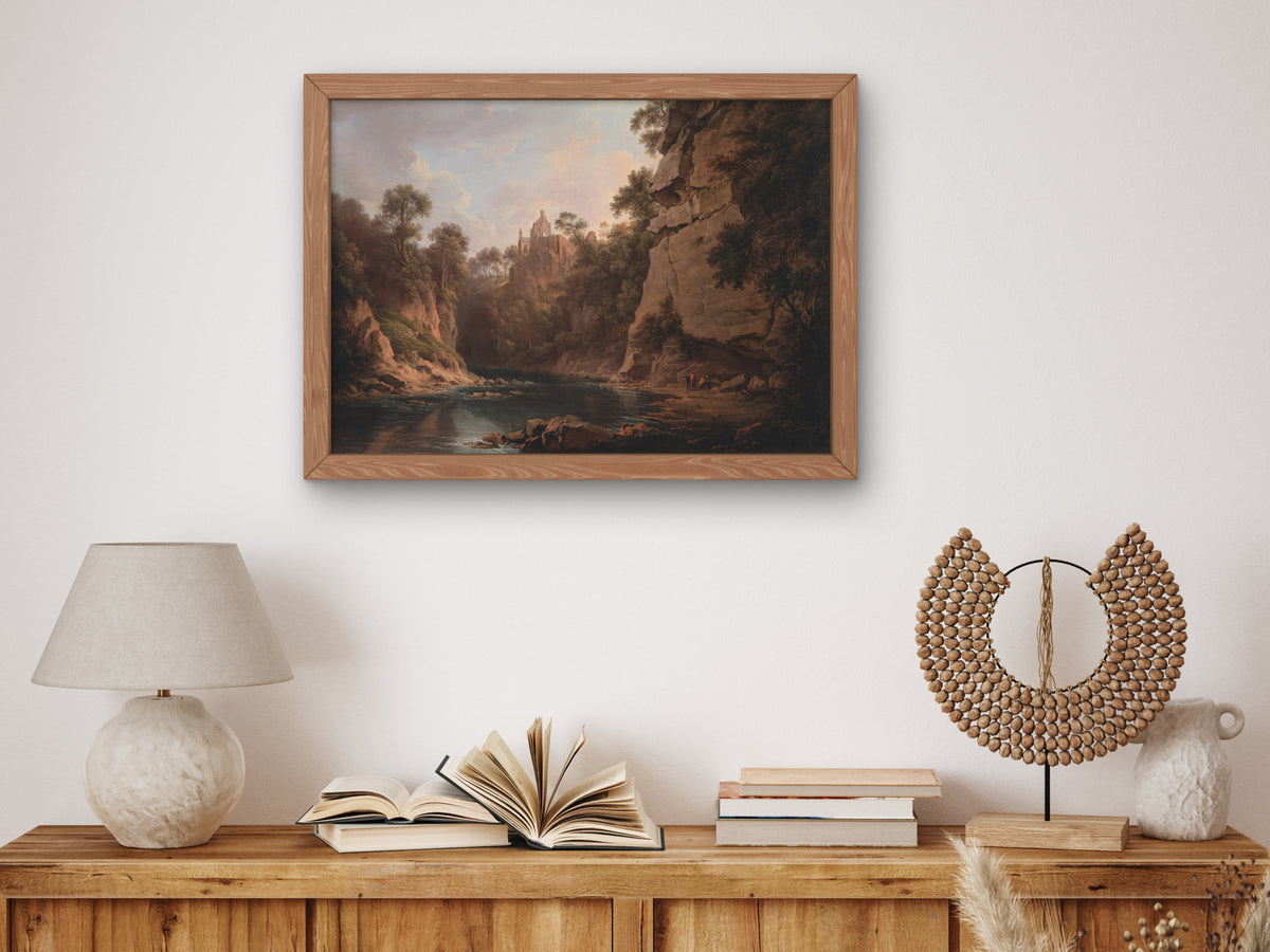 Hawthornden Castle near Edinburgh by Alexander Nasmyth 1820, Wall Art Print, Fine Art Reproduction, Museum Quality Decor, Poster