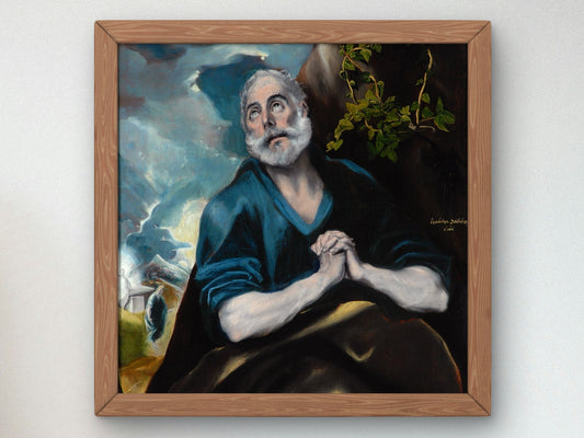 The Tears of Saint Peter by El Greco 1580, Wall Art Print, Fine Art Reproduction, Museum Quality Decor, Poster